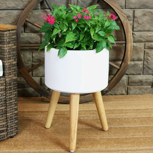 70,92 Illuminated Round High Flower Pot Indoor Outdoor Insert Plastic h43 